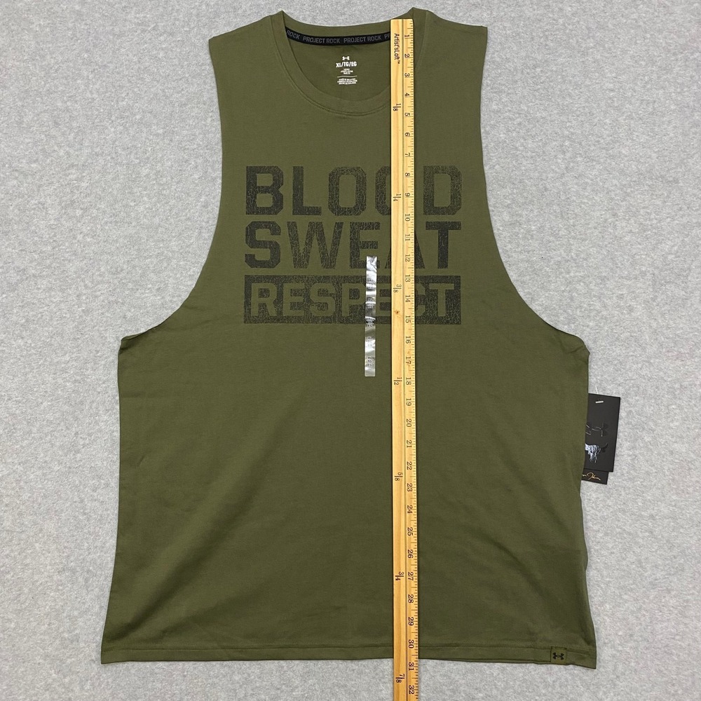 Under Armour Project Rock BSR Sleeveless Tank Top Green Men's XL 6010999-390 NWT - Picture 8 of 8